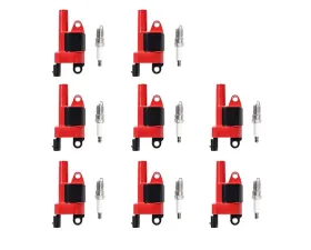 Aceon Set of 8 Red Aceon Sport Ignition Coil with Spark Plug Cadillac | Chevrolet | GMC | Hummer | Pontiac 2005-2020
