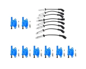 Aceon Set of 8 Blue Performance Plus Ignition Coil with Performance Wire Set & Spark Plug Buick | Cadillac | Chevrolet | GMC | Hummer | Isuzu | Pontiac 2004-2021