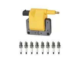 Aceon Yellow Heavy Duty Ignition Coil with Spark Plug Dodge 1992-1997