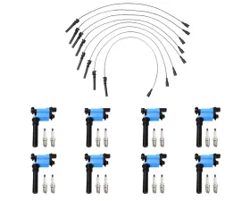 Aceon Set of 8 Blue Performance Plus Ignition Coil with Wire Set & Spark Plug Chrysler | Dodge | Jeep 2003-2005