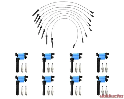 Aceon Set of 8 Blue Performance Plus Ignition Coil with Wire Set & Spark Plug Chrysler | Dodge | Jeep 2003-2005 - 7805-1351H-B1