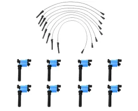 Aceon Set of 8 Blue Performance Plus Ignition Coil with Wire Set Chrysler | Dodge | Jeep 2003-2005