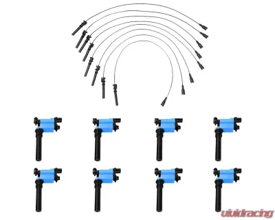 Aceon Set of 8 Blue Performance Plus Ignition Coil with Wire Set Chrysler | Dodge | Jeep 2003-2005 - 7805-1351H-B2