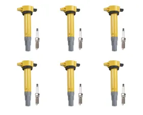 Aceon Set of 6 Yellow Heavy Duty Ignition Coil with Spark Plug Chrysler | Dodge 2.7L 2006-2010
