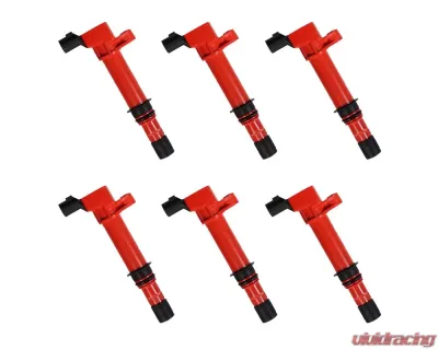 Aceon Set of 6 Red Aceon Sport Ignition Coil Chrysler | Dodge | Jeep | Mitsubishi 1999-2008 - 7805-1361J-06
