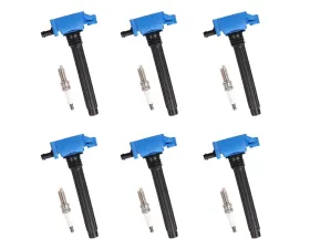 Aceon Set of 6 Blue Performance Plus Ignition Coil with Spark Plug Chrysler | Dodge | Jeep | Ram | Volkswagen 2011-2020