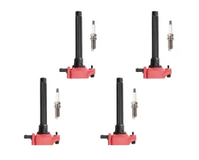 Aceon Set of 4 Red Aceon Sport Ignition Coil with Spark Plug Dodge Dart 2.0L 2013-2016