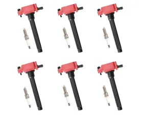 Aceon Set of 6 Red Aceon Sport Ignition Coil with Spark Plug Chrysler | Dodge | Jeep | Ram | Volkswagen 2011-2020