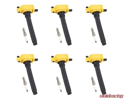 Aceon Set of 6 Yellow Heavy Duty Ignition Coil with Spark Plug Chrysler | Dodge | Jeep | Ram | Volkswagen 2011-2020 - 7805-1362K-B1
