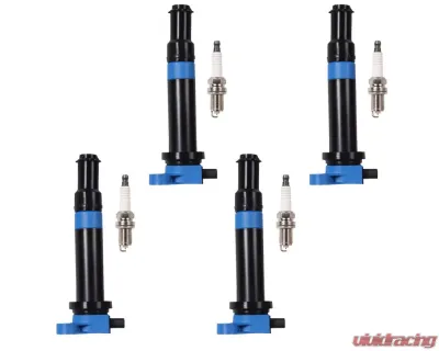Aceon Set of 4 Blue Performance Plus Ignition Coil with Spark Plug Dodge Attitude | Hyundai Accent | Kia Rio 1.6L 2006-2011 - 7805-2151H-B1