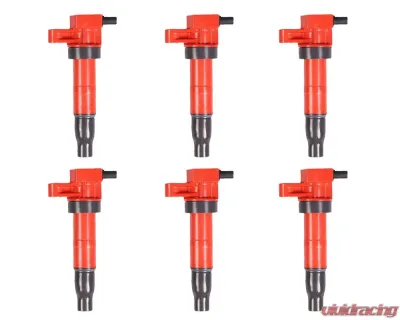 Aceon Set of 6 Red Aceon Sport Ignition Coil Hyundai | Kia 2006-2019 - 7805-2160J-06