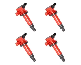 Aceon Set of 4 Red Aceon Sport Ignition Coil Chevrolet | Pontiac | Toyota 1.8L 1999-2008