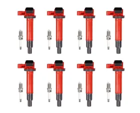 Aceon Set of 8 Red Aceon Sport Ignition Coil with Spark Plug Lexus | Toyota 1998-2010