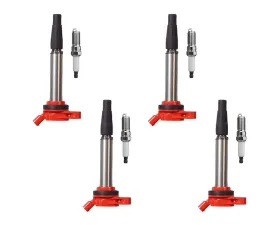 Aceon Set of 4 Red Aceon Sport Ignition Coil with Spark Plug Lexus CT200h | Scion xD | Toyota Corolla | Prius 1.8L 2013