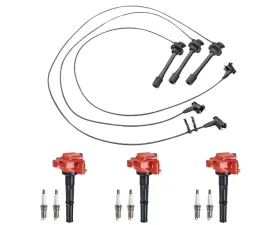 Aceon Set of 3 Red Aceon Sport Ignition Coil with Wire Set & Spark Plug Toyota 4Runner | T100 | Tacoma | Tundra 3.4L 1995-2004