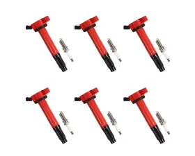 Aceon Set of 6 Red Aceon Sport Ignition Coil with Spark Plug Lexus | Toyota 3.5L 2005-2012