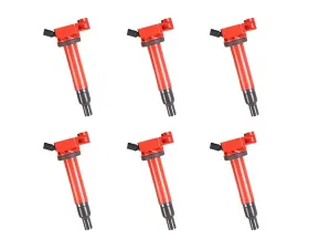 Aceon Set of 6 Red Aceon Sport Ignition Coil Lexus | Toyota 3.0L V6 1998-2006