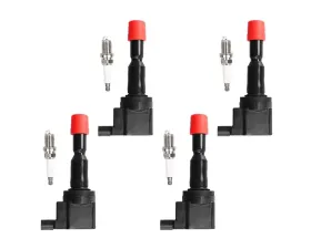 Aceon Set of 4 Ignition Coil with Spark Plug Honda Fit L4 1.5L 2007-2008