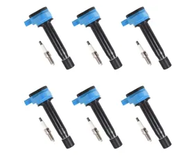 Aceon Set of 6 Blue Performance Plus Ignition Coil with Spark Plug Acura | Honda 2008-2017
