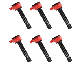 Aceon Set of 6 Red Aceon Sport Ignition Coil Acura | Honda 2008-2017
