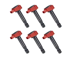 Aceon Set of 6 Red Aceon Sport Ignition Coil Acura | Honda 1999-2010