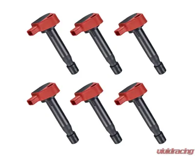 Aceon Set of 6 Red Aceon Sport Ignition Coil Acura | Honda 1999-2010 - 7805-3264J-06