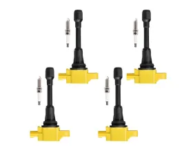 Aceon Set of 4 Yellow Heavy Duty Ignition Coil with OE Spark Plug Infiniti | Nissan 2007-2019