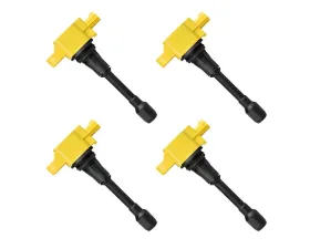 Aceon Set of 4 Yellow Heavy Duty Ignition Coil Infiniti | Nissan 2007-2019