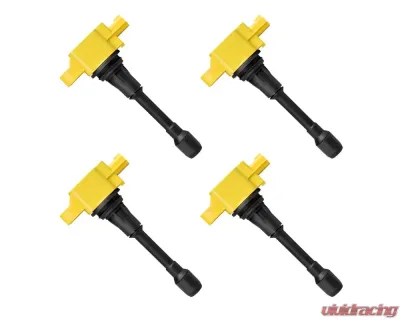 Aceon Set of 4 Yellow Heavy Duty Ignition Coil Infiniti | Nissan 2007-2019 - 7805-3355K-04