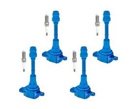 Aceon Set of 4 Blue Performance Plus Ignition Coil with Spark Plug Nissan Altima | Sentra | X-Trail 2.5L L4 2002-2013