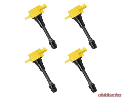 Aceon Set of 4 Yellow Heavy Duty Ignition Coil Nissan Altima | Sentra | X-Trail 2.5L L4 2002-2013 - 7805-3356K-04