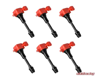 Aceon Set of 6 Red Aceon Sport Ignition Coil Infiniti | Nissan | Suzuki 2001-2020 - 7805-3357J-06