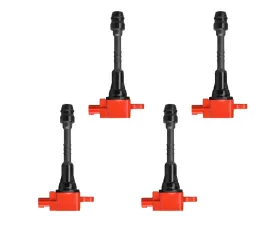 Aceon Set of 4 Red Aceon Sport Ignition Coil Nissan Almera | Sentra 1.8L L4 2001-2006
