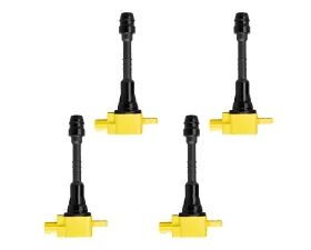 Aceon Set of 4 Yellow Heavy Duty Ignition Coil Nissan Almera | Sentra 1.8L L4 2001-2006