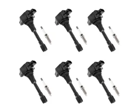 Aceon Set of 6 Ignition Coil with Spark Plug Infiniti | Nissan V6 2007-2020