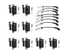Aceon Set of 8 Ignition Coil with Wire Set & Spark Plug Cadillac | Chevrolet | GMC | Hummer V8 1999-2006