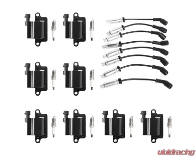 Aceon Set of 8 Ignition Coil with Wire Set & Spark Plug Cadillac | Chevrolet | GMC | Hummer V8 1999-2006 - 7805-3508-B1