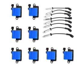 Aceon Set of 8 Blue Performance Plus Ignition Coil with Wire Set Cadillac | Chevrolet | GMC | Hummer V8 1999-2006