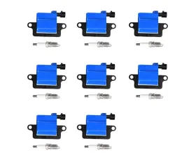 Aceon Set of 8 Blue Performance Plus Ignition Coil with Spark Plug Cadillac | Chevrolet | GMC | Hummer V8 1999-2006