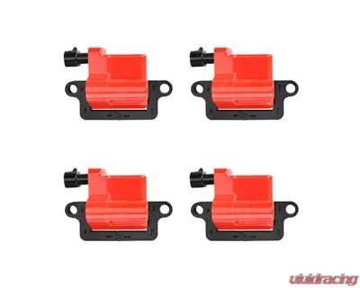 Aceon Set of 4 Red Aceon Sport Ignition Coil Cadillac | Chevrolet | GMC | Hummer V8 1999-2006 - 7805-3508J-04