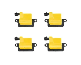 Aceon Set of 4 Yellow Heavy Duty Ignition Coil Cadillac | Chevrolet | GMC | Hummer V8 1999-2006