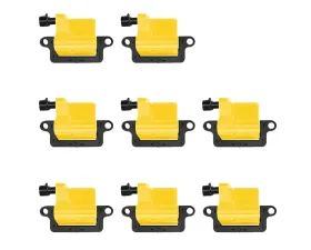 Aceon Set of 8 Yellow Heavy Duty Ignition Coil Cadillac | Chevrolet | GMC | Hummer V8 1999-2006