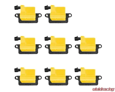 Aceon Set of 8 Yellow Heavy Duty Ignition Coil Cadillac | Chevrolet | GMC | Hummer V8 1999-2006 - 7805-3508K-08