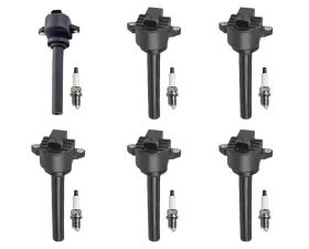 Aceon Set of 6 Ignition Coil with Spark Plug Honda | Isuzu 3.2L & 3.5L V6 2000-2004