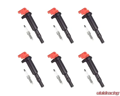 Aceon Set of 6 Red Aceon Sport Ignition Coil with Spark Plug BMW | Mini | Peugeot | Rolls-Royce 2001-2019 - 7805-6254J-B1