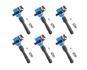 Aceon Set of 6 Blue Performance Plus Ignition Coil with Spark Plug BMW 1995-2003