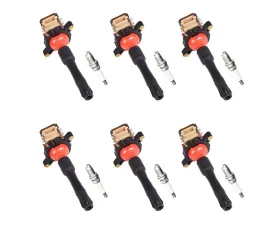 Aceon Set of 6 Red Aceon Sport Ignition Coil with Spark Plug BMW 328i | 328is | 740i | 740iL | Z3 1999