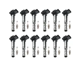 Aceon Set of 12 Ignition Coil with Spark Plug Audi | Bentley | Volkswagen 2002-2012