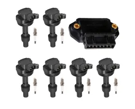 Aceon Set of 6 Ignition Coil with Ignition Module & Spark Plug Volvo 960 | S90 | V90 2.9L L6 1992-1998