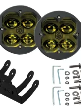 Vivid Lumen FNG SAE 3 Inch 20W Fog Light Pods With Round Amber DOT/SAE Pair                                     - 11220 - Image 5